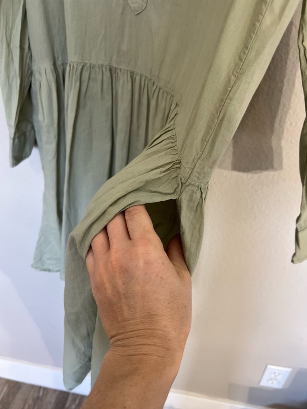 Frank & Eileen Grayson changemaker dress lightweight cotton relaxed green S - Picture 9 of 13